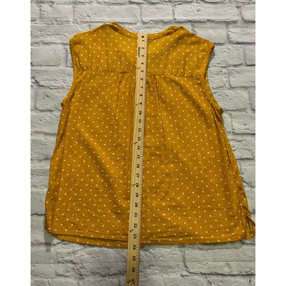 Old Navy Sleeveless Button-Front Cocoon Top yellow polka dots size medium - Picture 9 of 10
